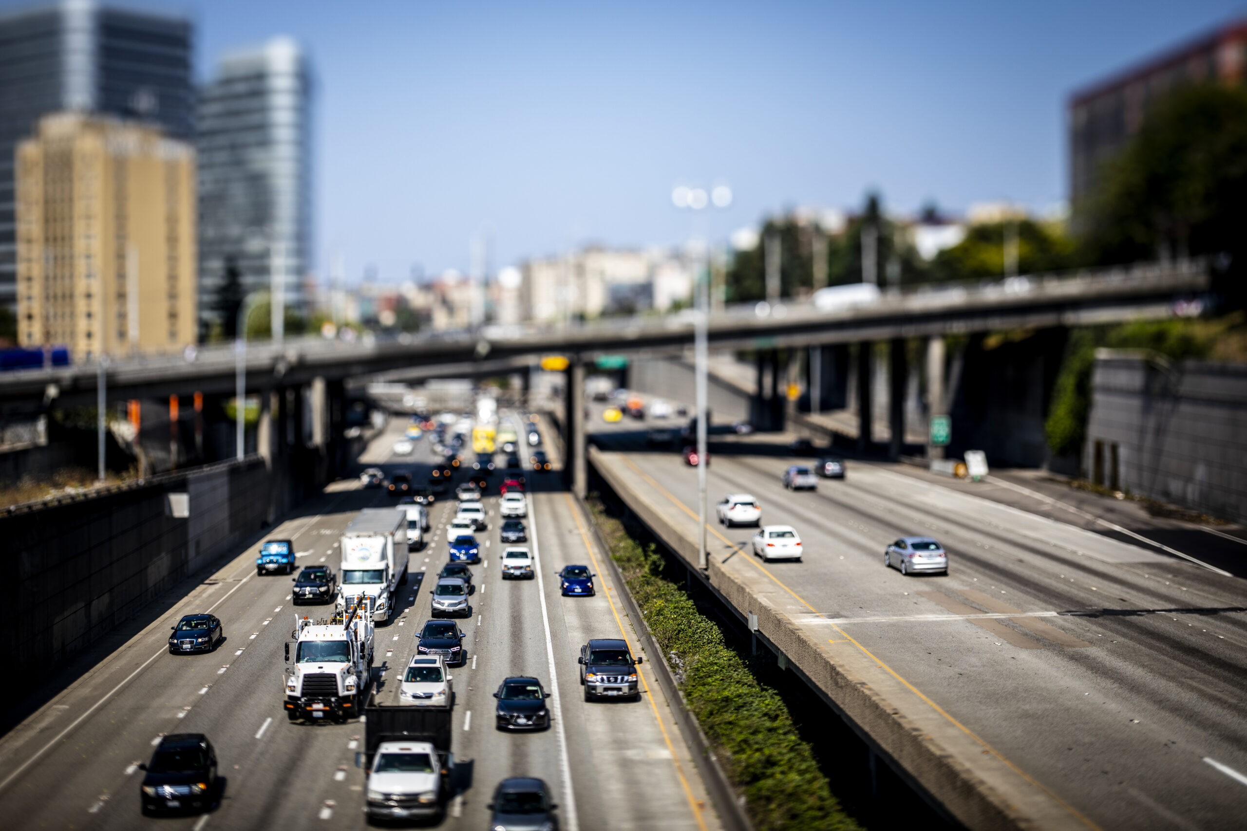 Cars driving on a highway